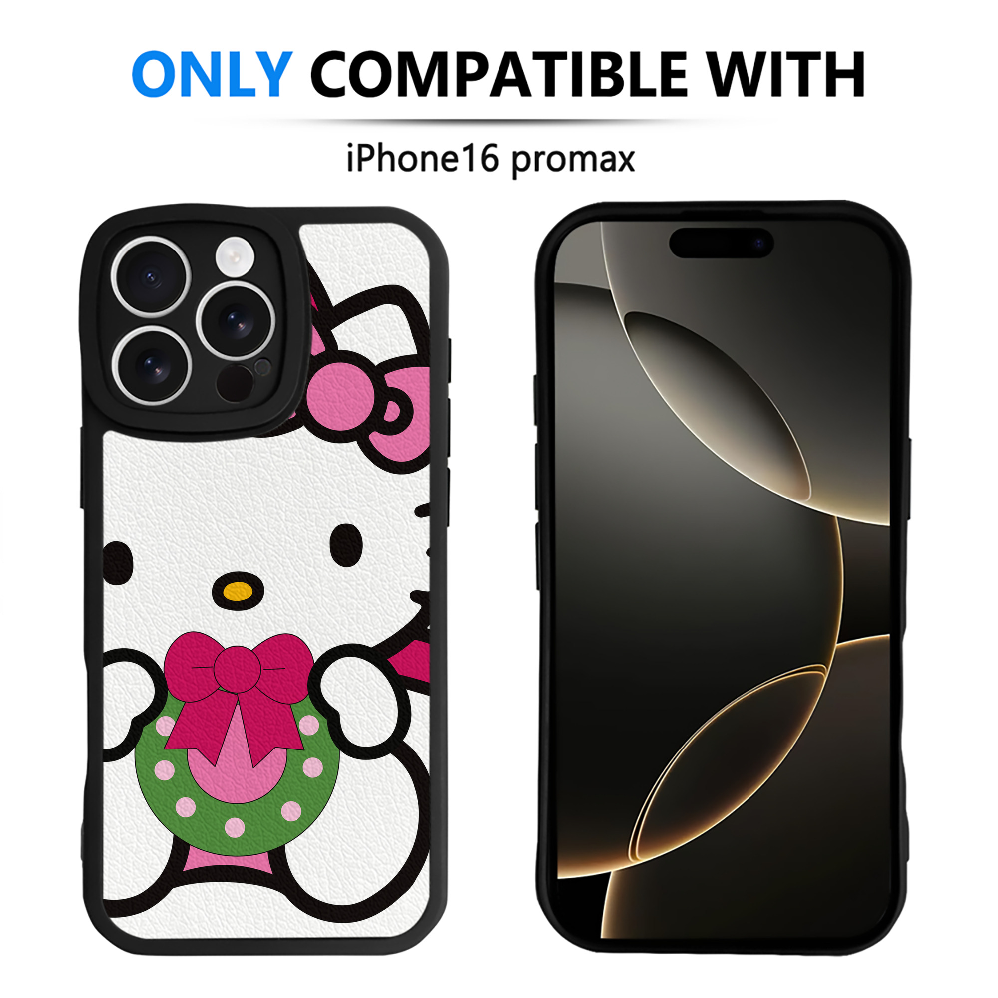 （画像用） Hello Kitty ハローキティ 【iPhone 16シリーズ対応】シリコンスマホケース（レザー調） 材質：シリコン
